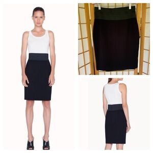 Akris Punto Essentials Collection Jersey Black High Waist Banded Pencil Skirt 6